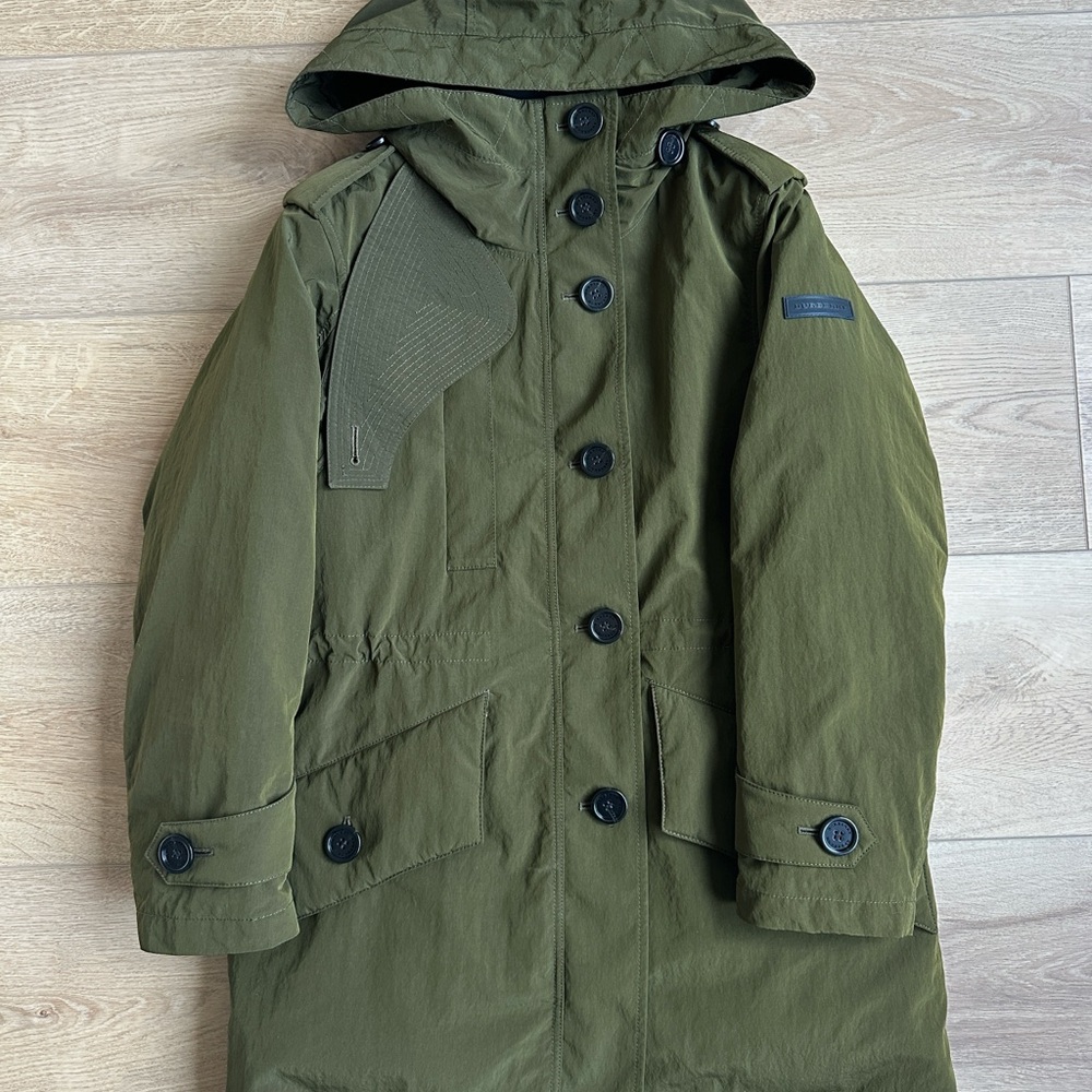 Burberry Olive Green Bomber Jacket